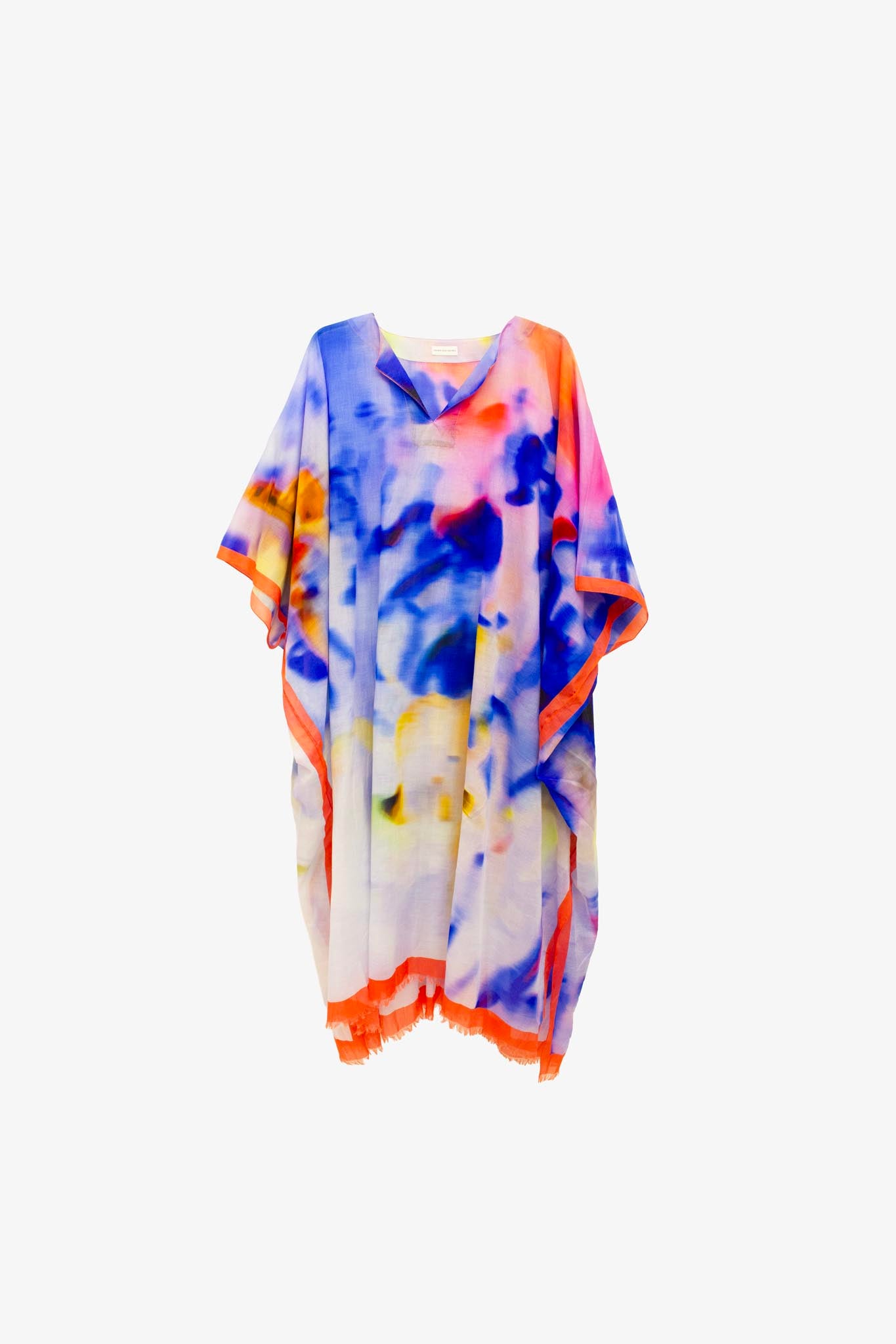 Dries van Noten SS22 katoenen doorschijnende multicolor kaftan