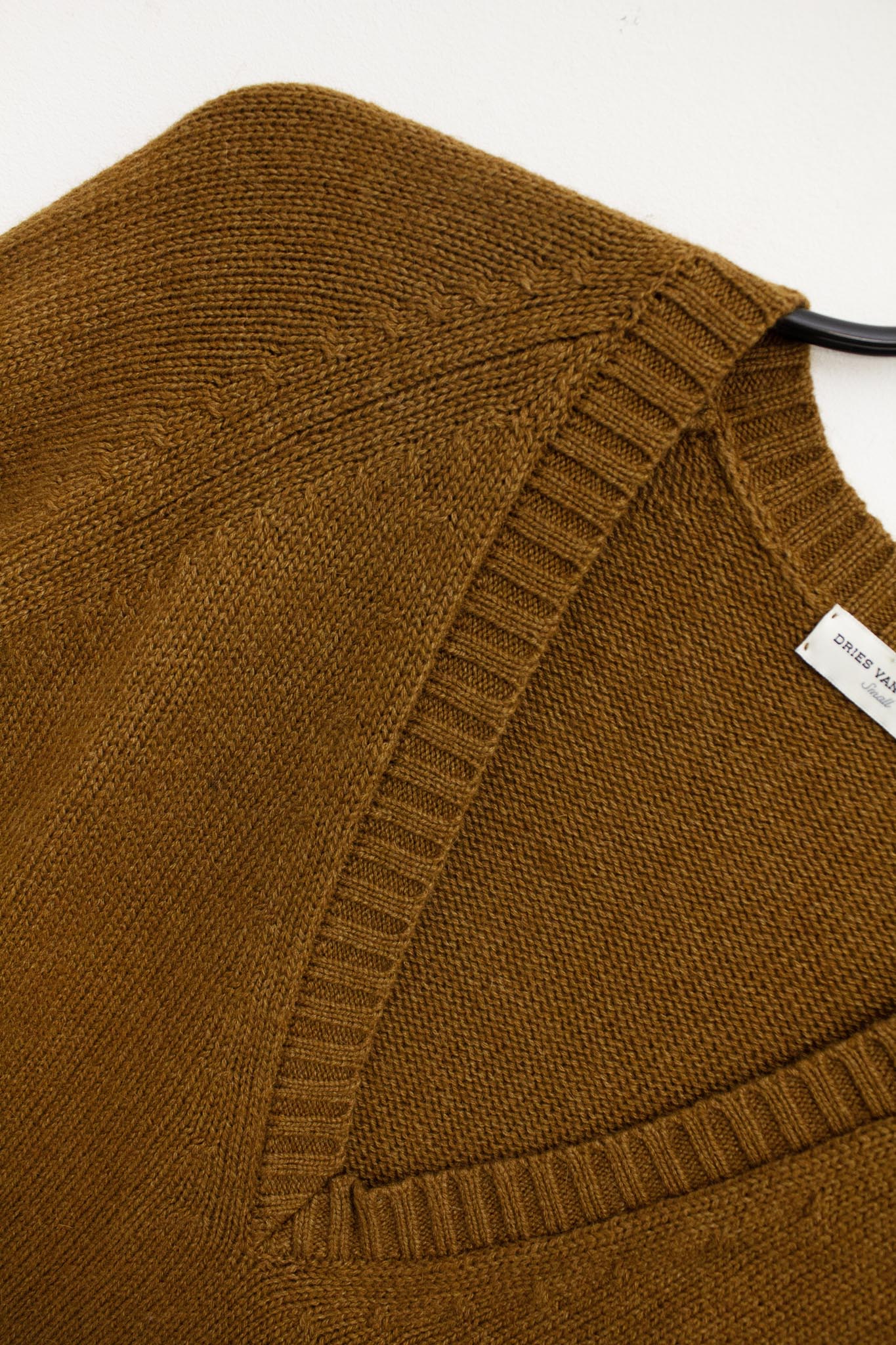 Dries van Noten bruine gebreide wol / zijde mix trui / jurk