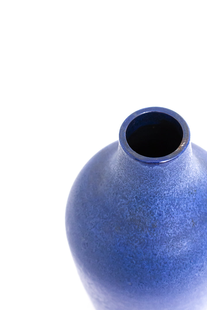 Duitse vaas blauw keramiek Expertic Römhild vintage