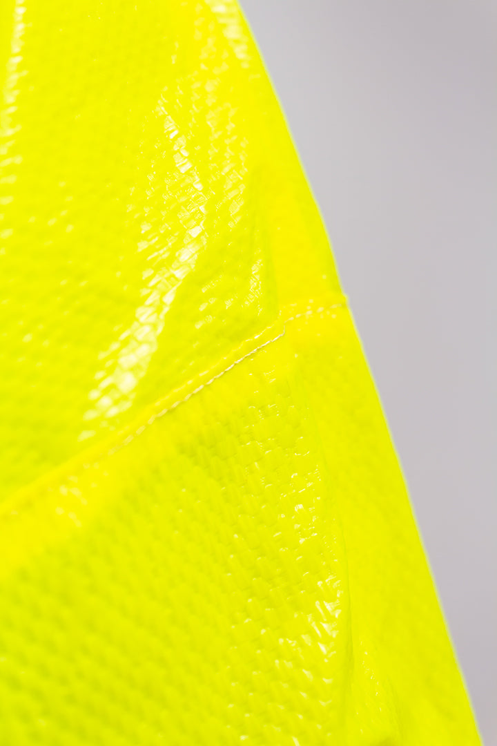 Elisabeth de Senneville top neon geel kunststof jaren 80
