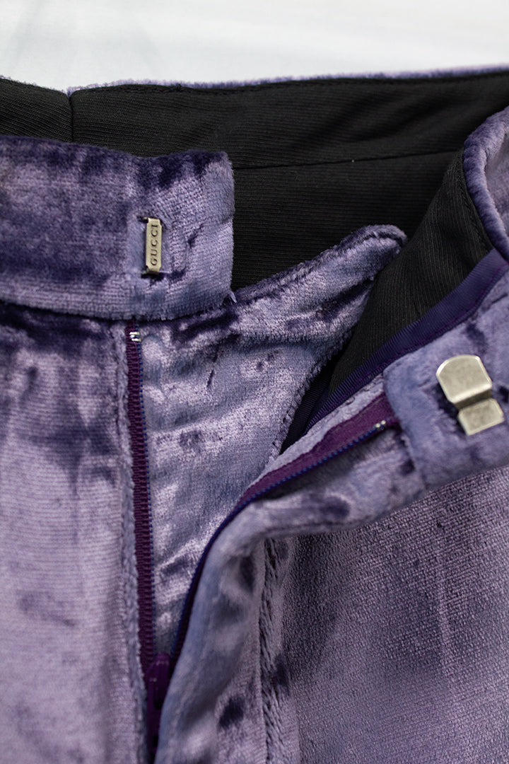 FW99 lila velvet Gucci broek