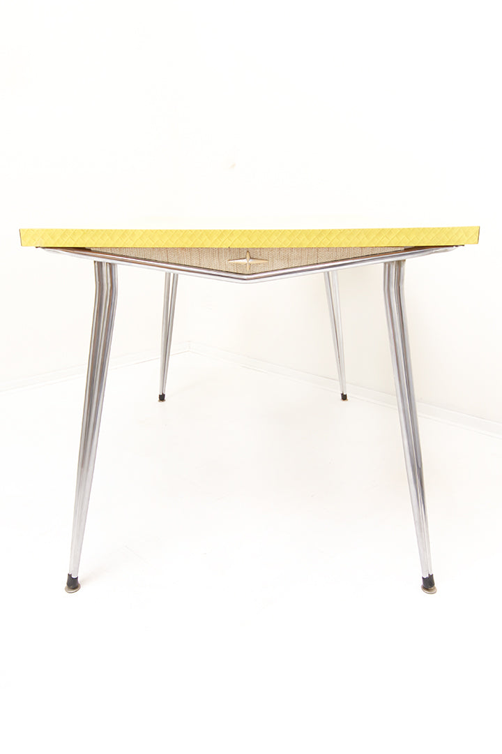Fifties Amerikaanse dinertafel formica geel