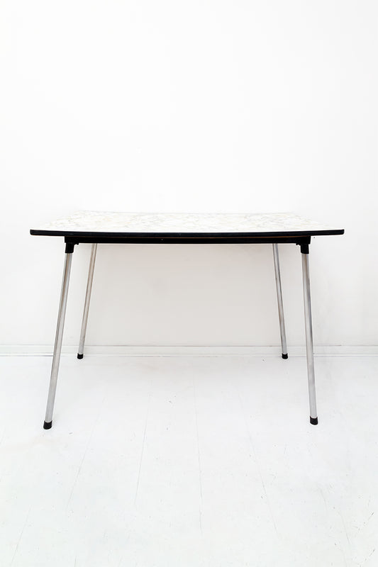 Formica eettafel met marmerprint vintage jaren 60