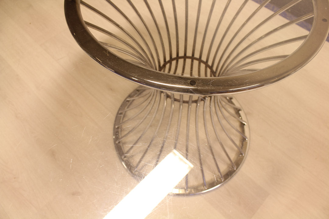 Draadstalen eettafel + stoelen in Gastone Rinaldi stijl chrome