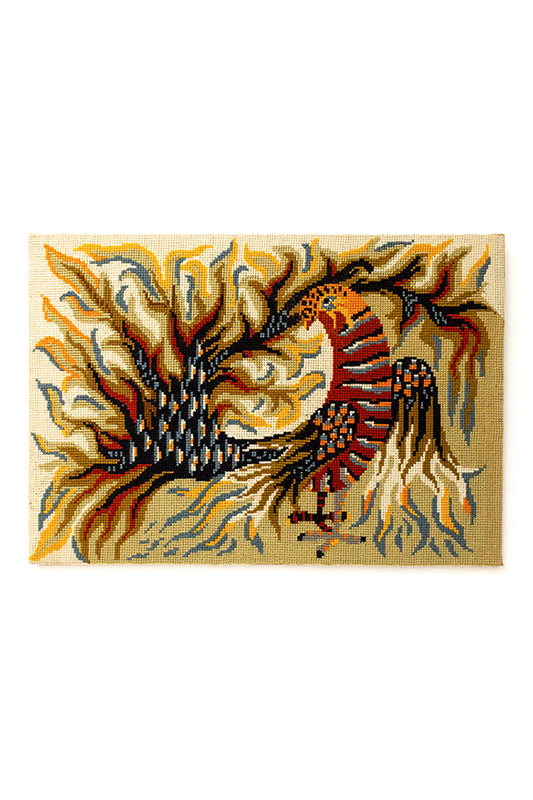 Geborduurd jaren 70 schilderij met fazant - Royal Pheasant France