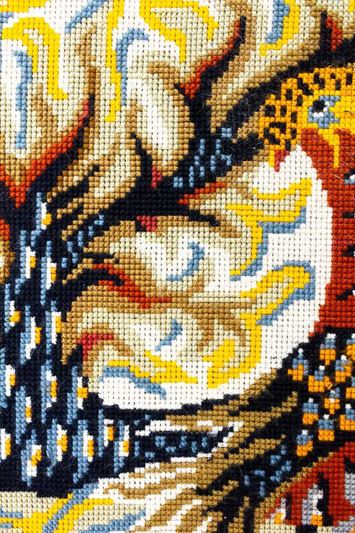 Geborduurd jaren 70 schilderij met fazant - Royal Pheasant France