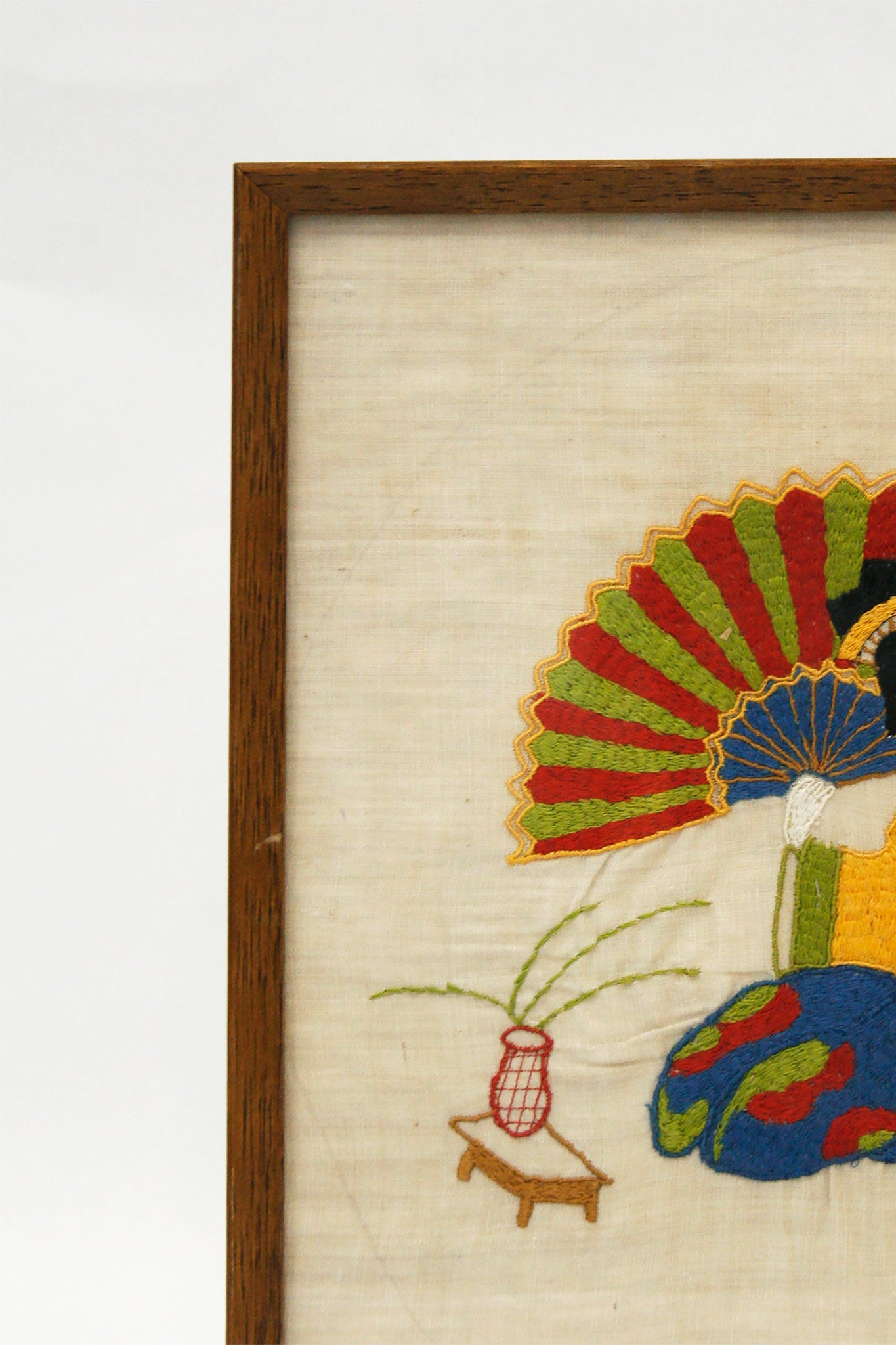 Geborduurde Japanse Geisha op stof