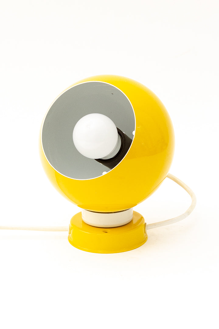 Geel vintage bollenlampje voor op tafel - verstelbaar met magneetvoet
