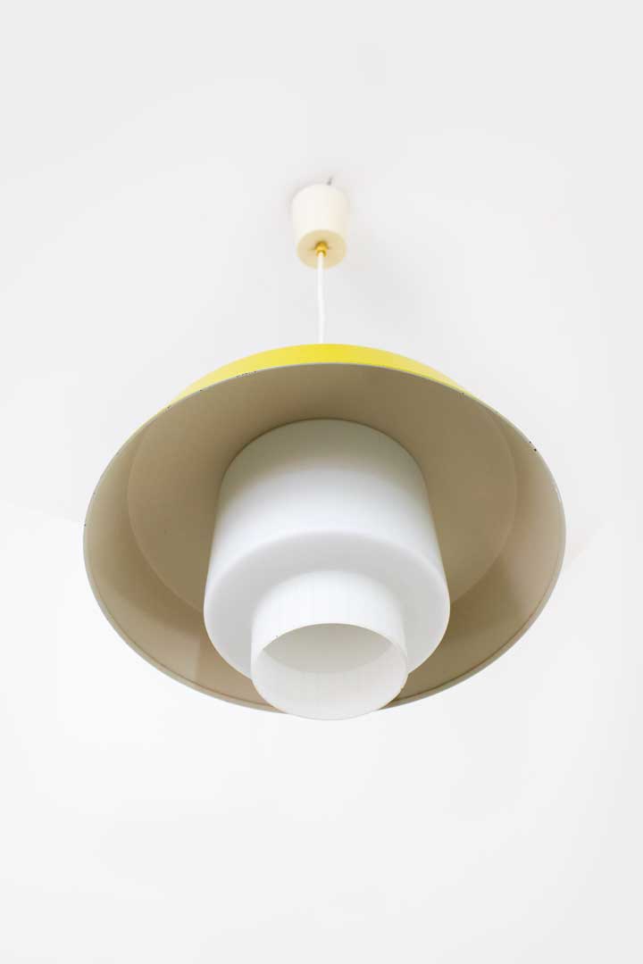 Geel wit Space-Age hanglamp