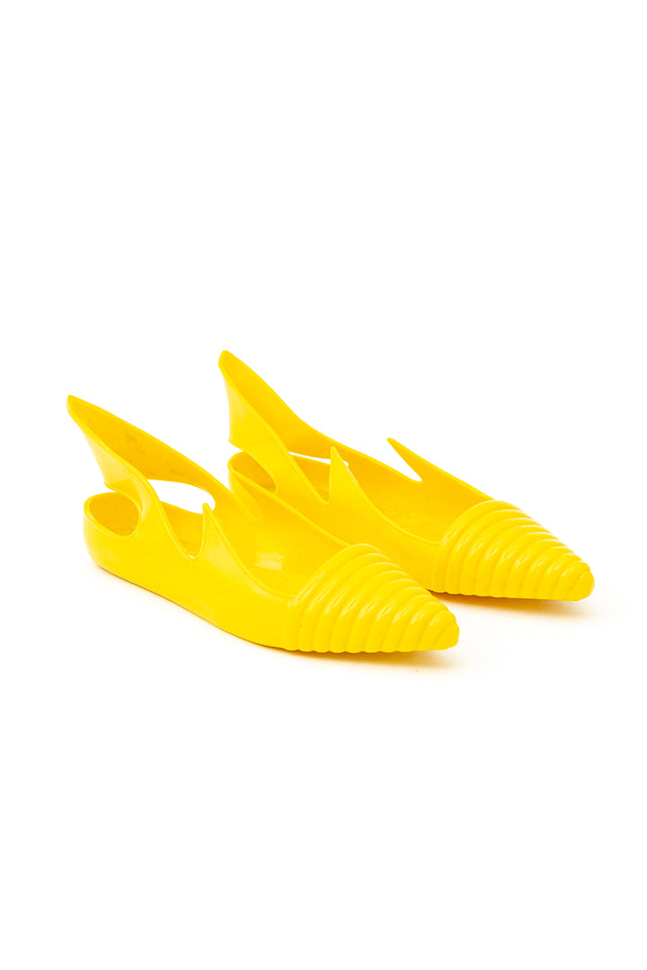 Gele kunststof schoenen Thierry Mugler Apollo jaren 80 - maat 36