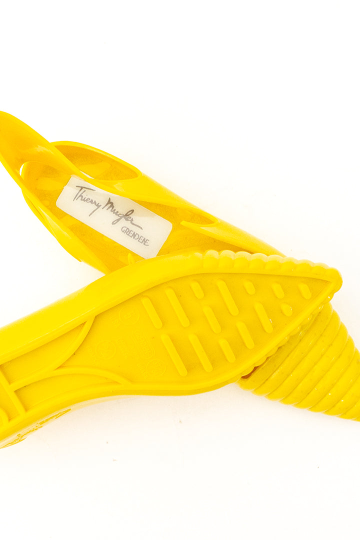 Gele kunststof schoenen Thierry Mugler Apollo jaren 80 - maat 36