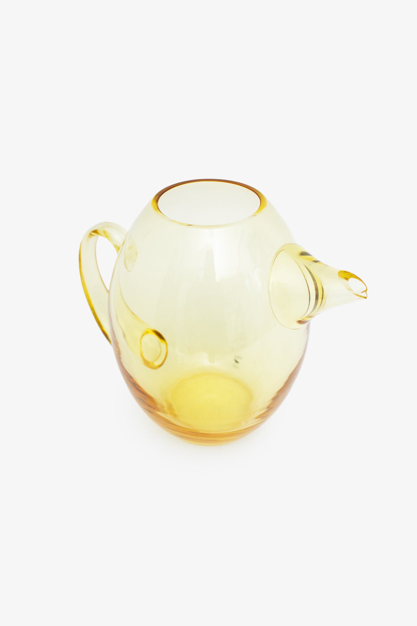 Gele vintage glazen ‘kanarie’ karaf