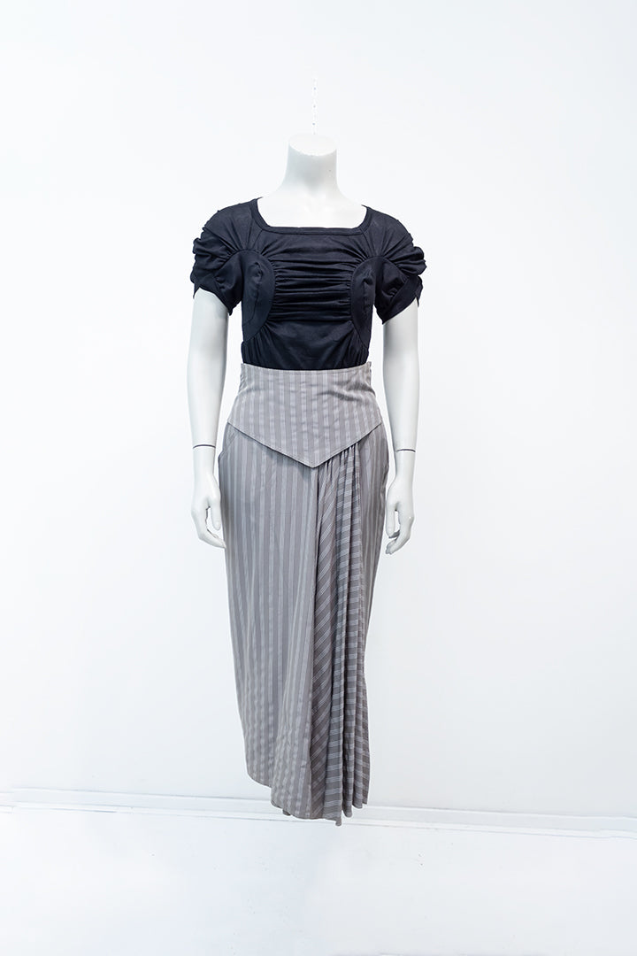 Gestreepte grijze rok Sportmax jaren 90