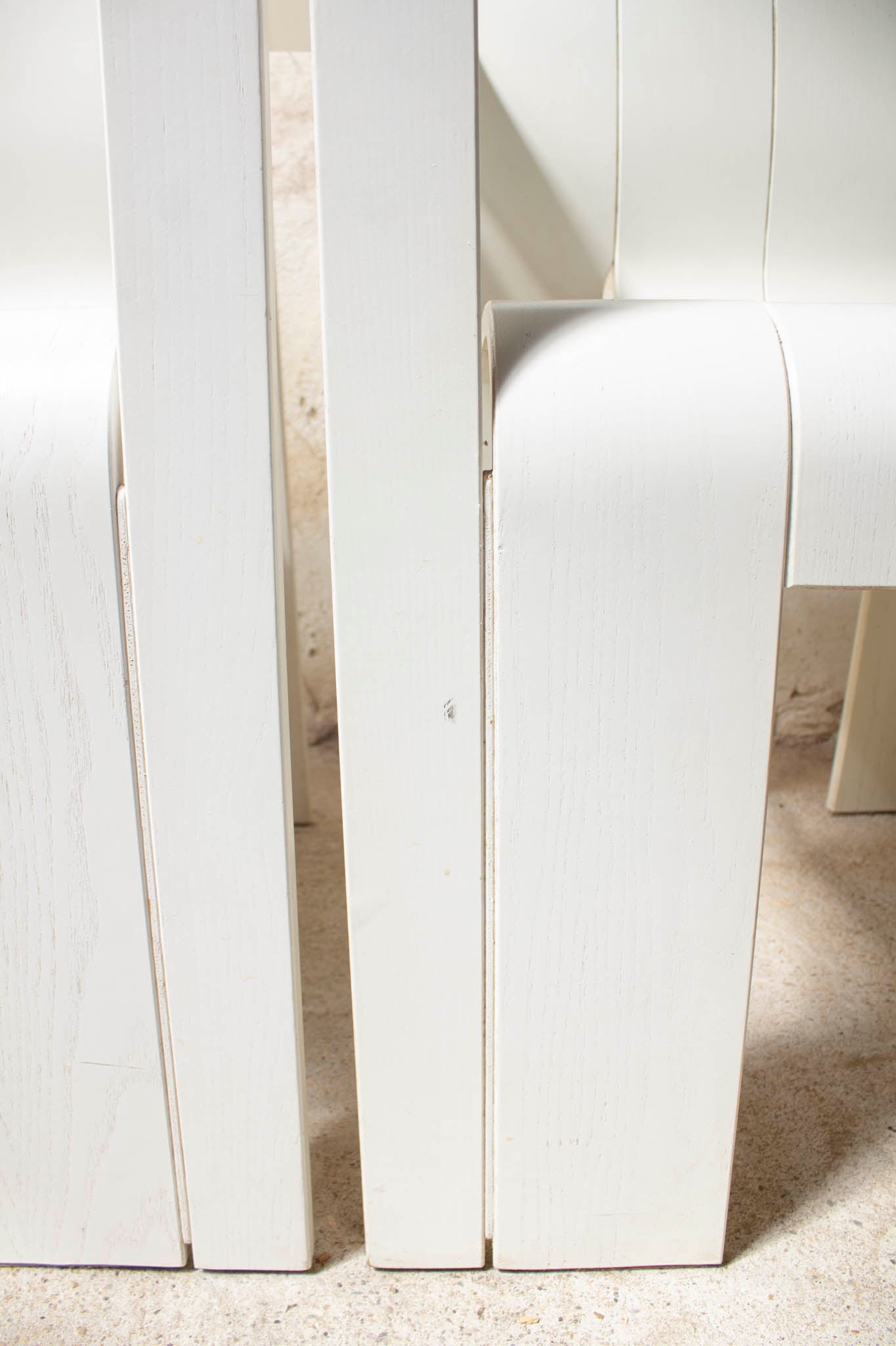 Set van 4 jaren 70 witte Gijs Bakker voor Castelijn strip stoelen met armleuningen