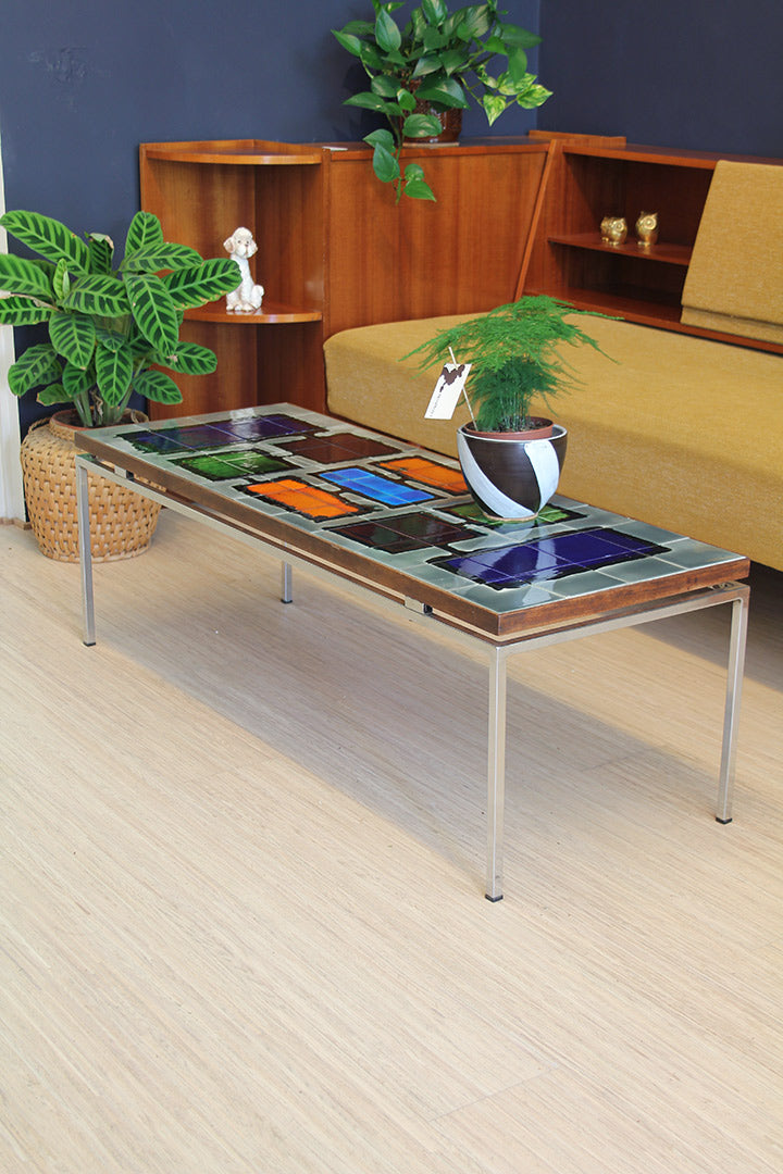 Gilliot Hemiksem tegeltafel Belgische vintage salontafel