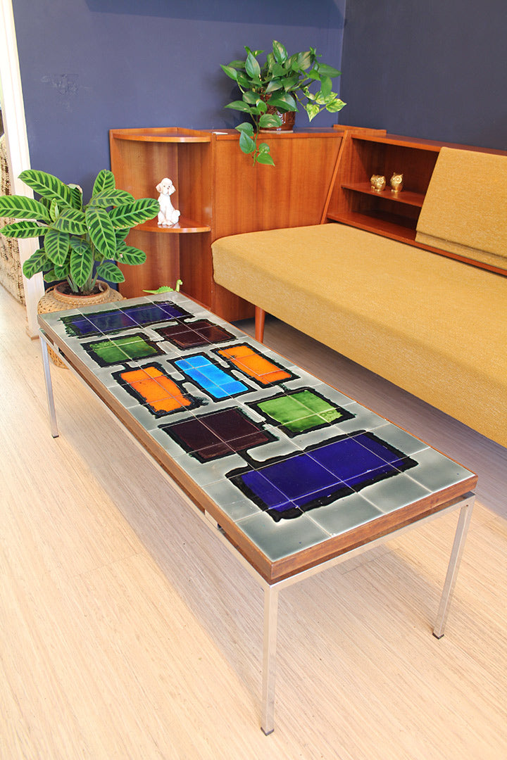 Gilliot Hemiksem tegeltafel Belgische vintage salontafel