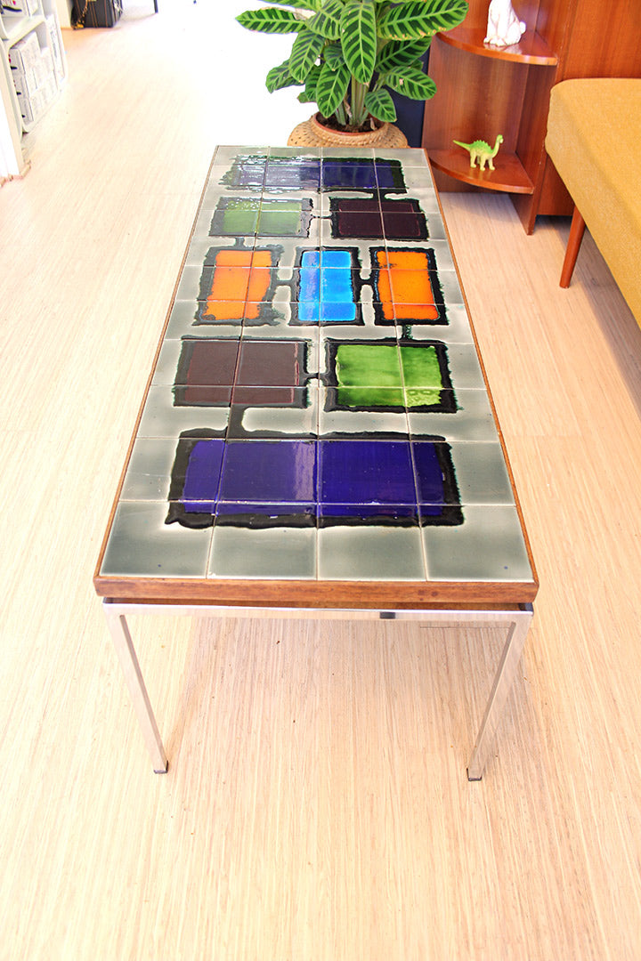 Gilliot Hemiksem tegeltafel Belgische vintage salontafel