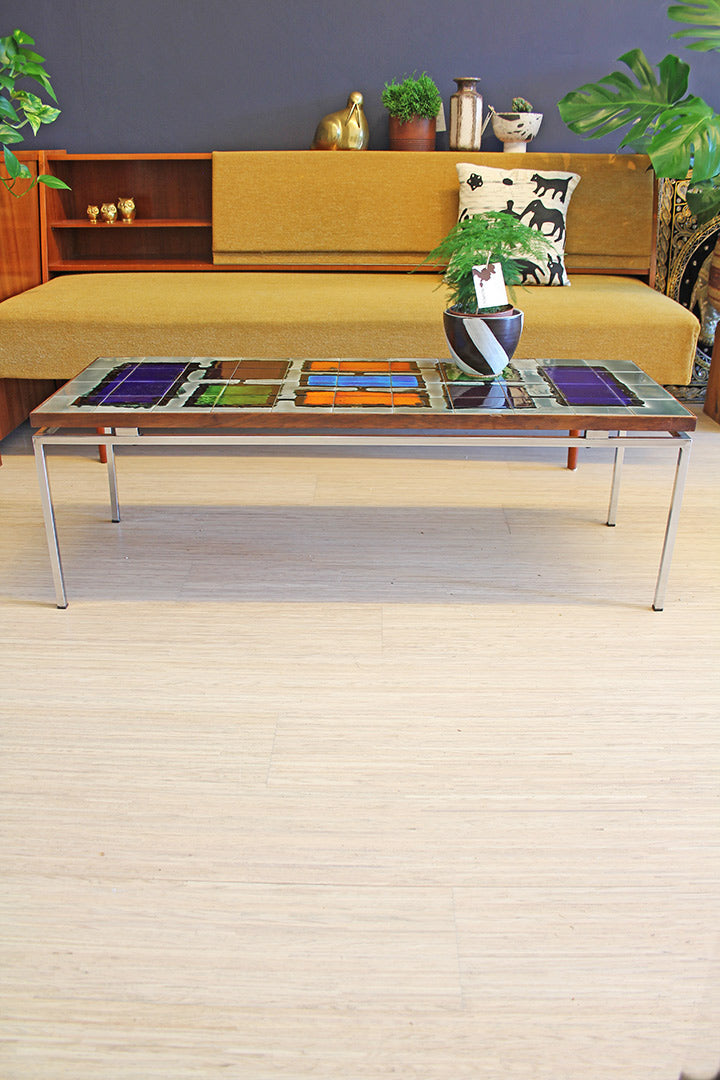 Gilliot Hemiksem tegeltafel Belgische vintage salontafel