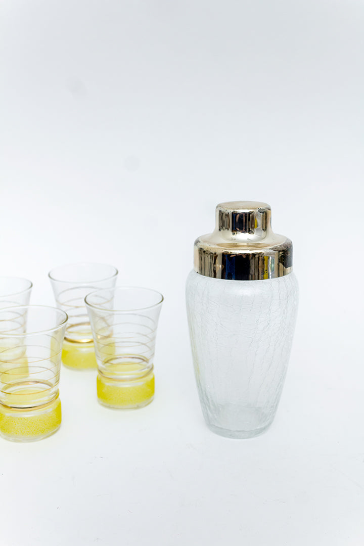 Glazen cocktailshaker met craquelé effect vintage