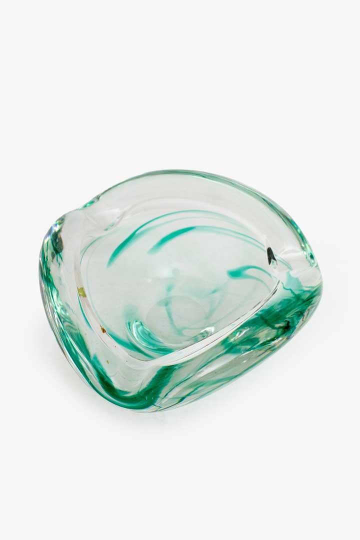 Glazen organische groen transparante Murano asbak