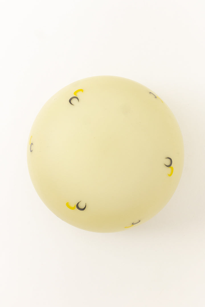 Glazen plafondlamp jaren 60 met zwarte en gele decoraties