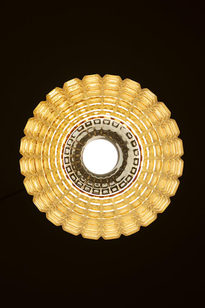 Globe hanglamp jaren 70 amberkleurig in Aloys F Gangkofner-stijl