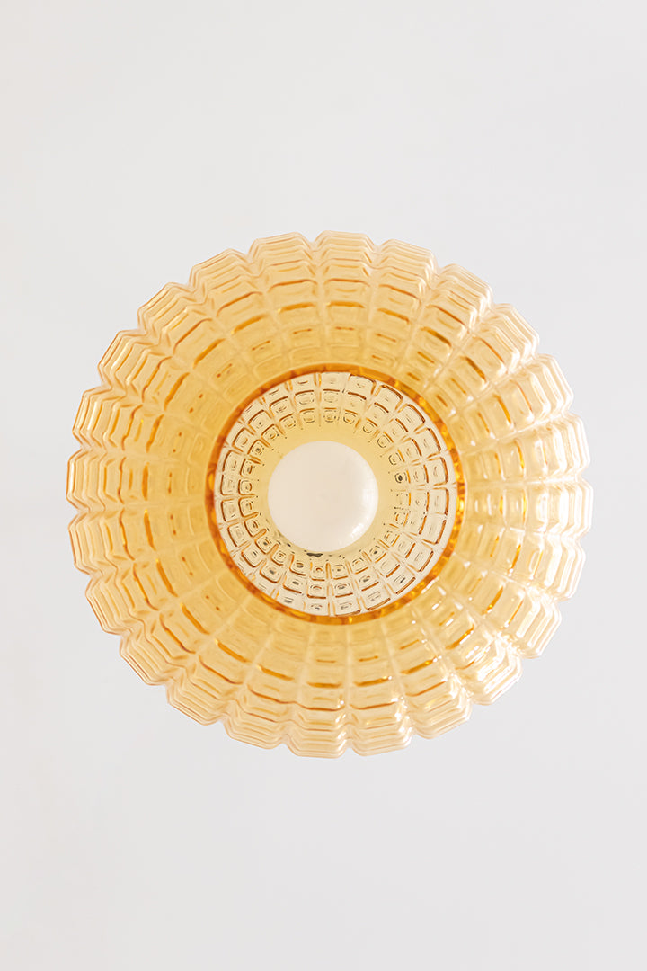 Globe hanglamp jaren 70 amberkleurig in Aloys F Gangkofner-stijl