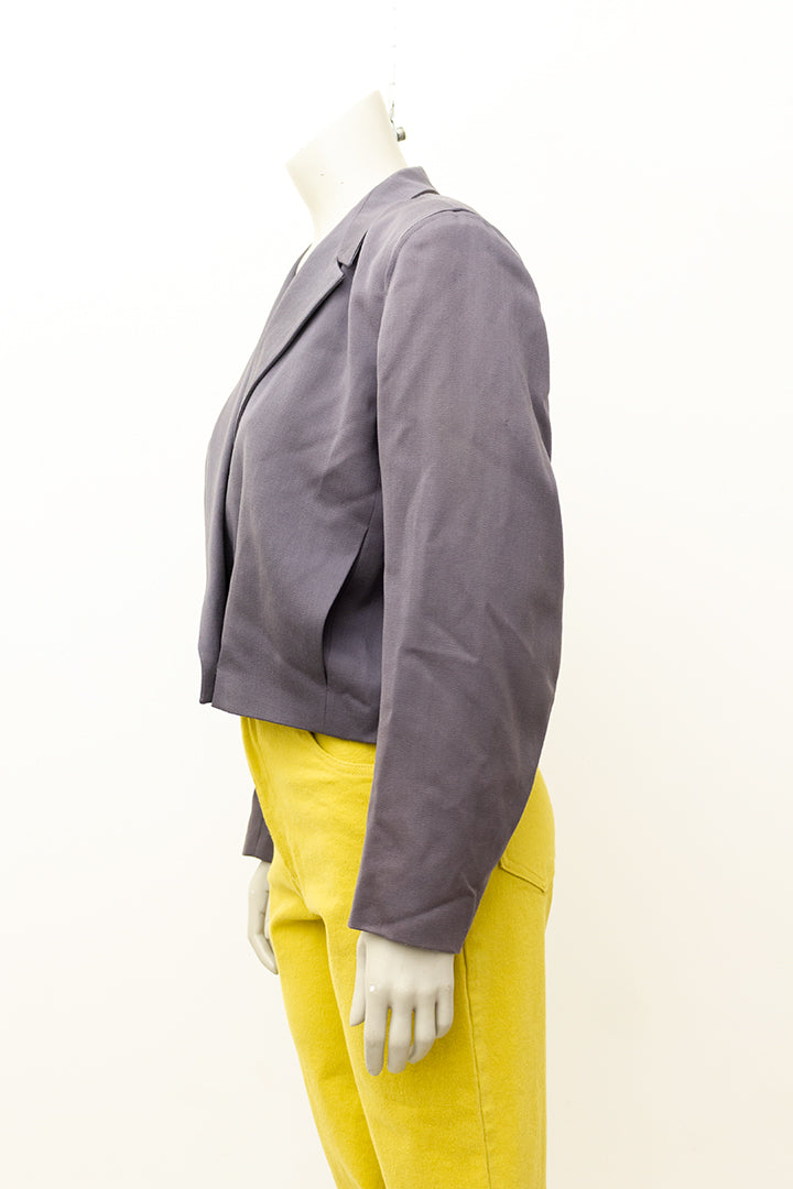 Grijs wollen cropped blazer jasje jaren 80 Jean Paul Gaulthier voor Kashiyama
