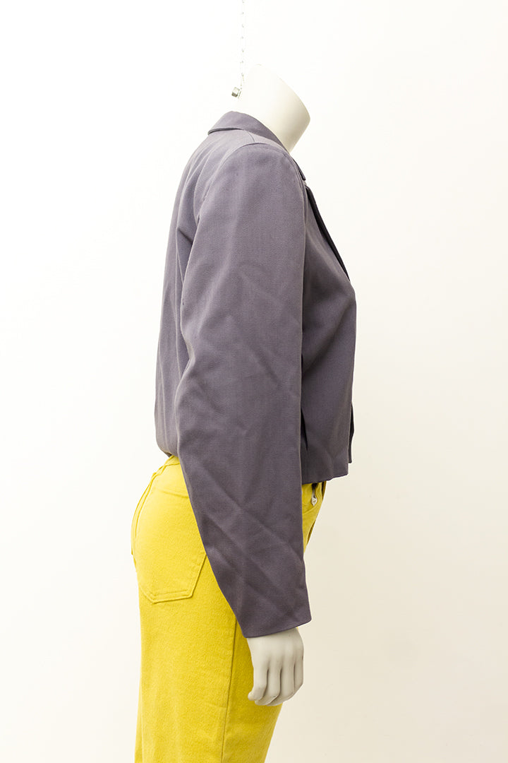 Grijs wollen cropped blazer jasje jaren 80 Jean Paul Gaulthier voor Kashiyama
