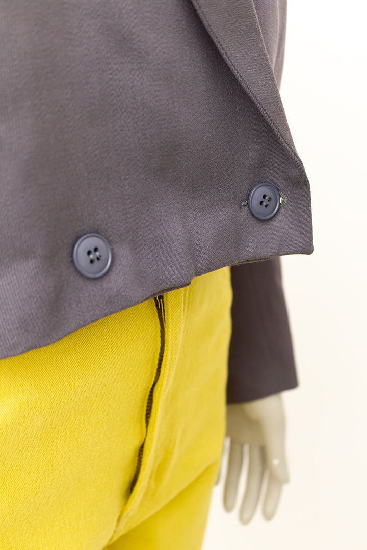 Grijs wollen cropped blazer jasje jaren 80 Jean Paul Gaulthier voor Kashiyama
