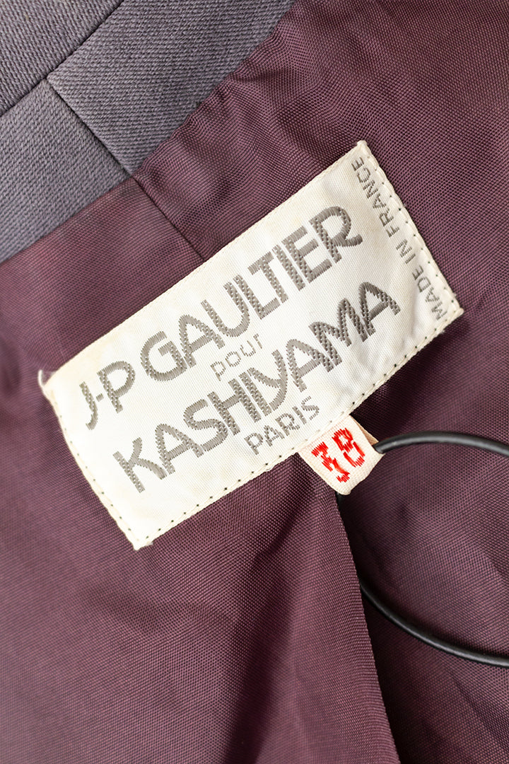 Grijs wollen cropped blazer jasje jaren 80 Jean Paul Gaulthier voor Kashiyama