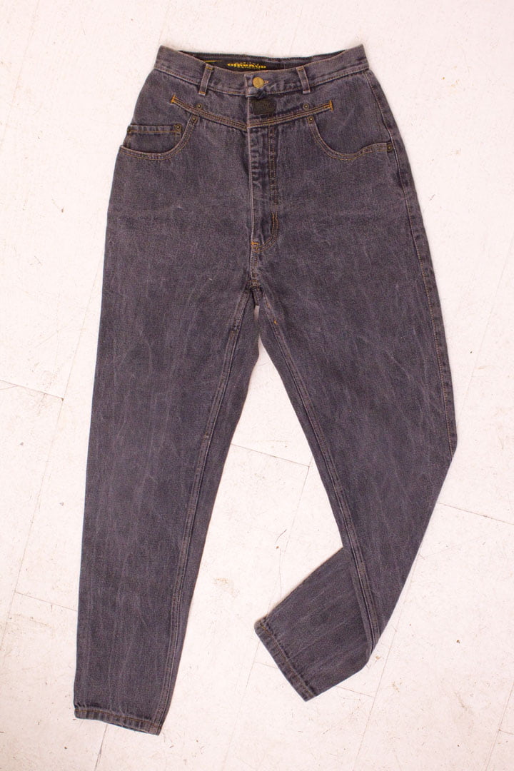 Grijze vintage Marithe Francois Girbaud jeans gesp en bijzondere zakken