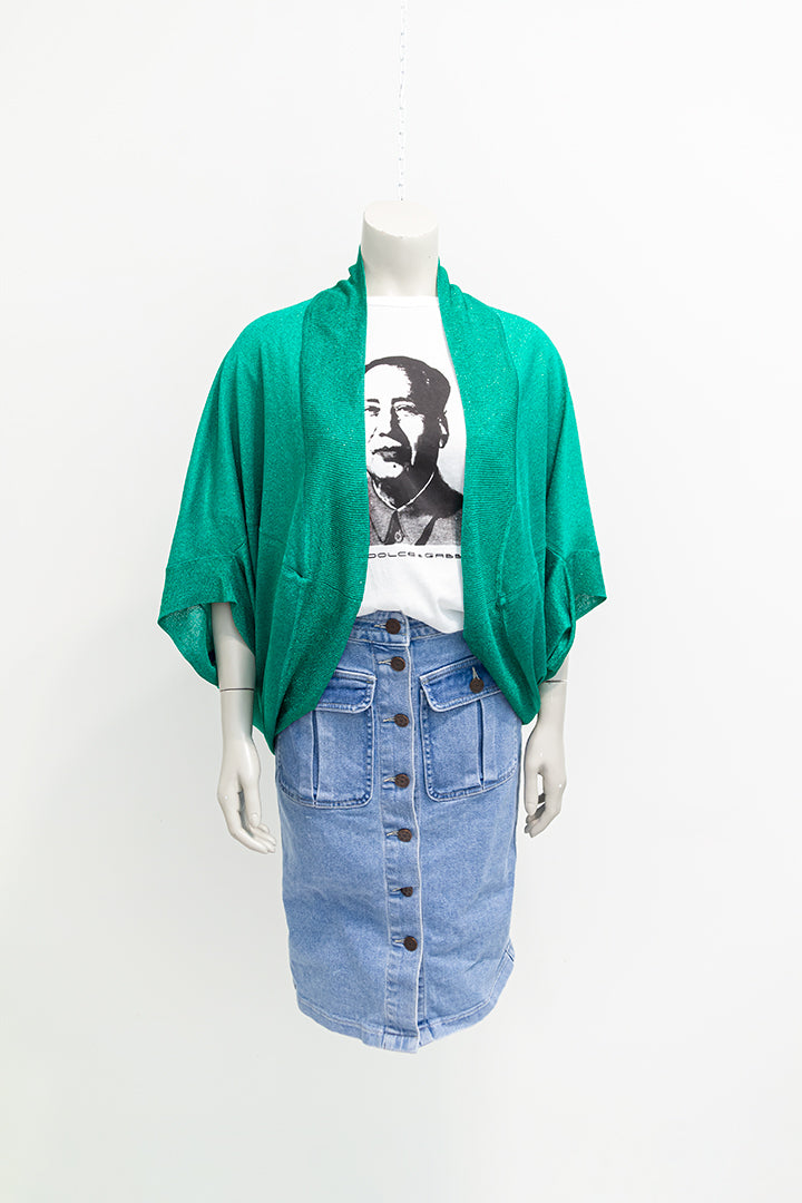 Groen vest wijdvallend met glitters Tsumori Chisato