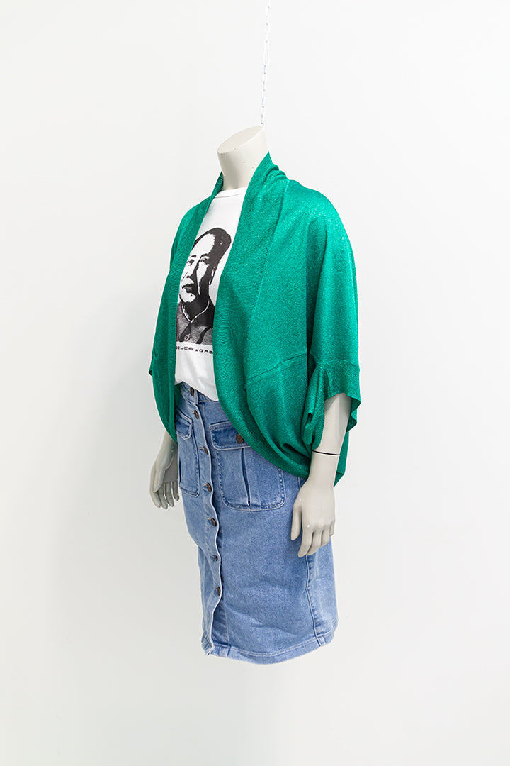 Groen vest wijdvallend met glitters Tsumori Chisato