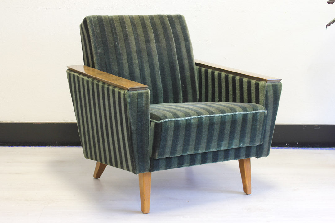 Groene Deense fauteuil vintage