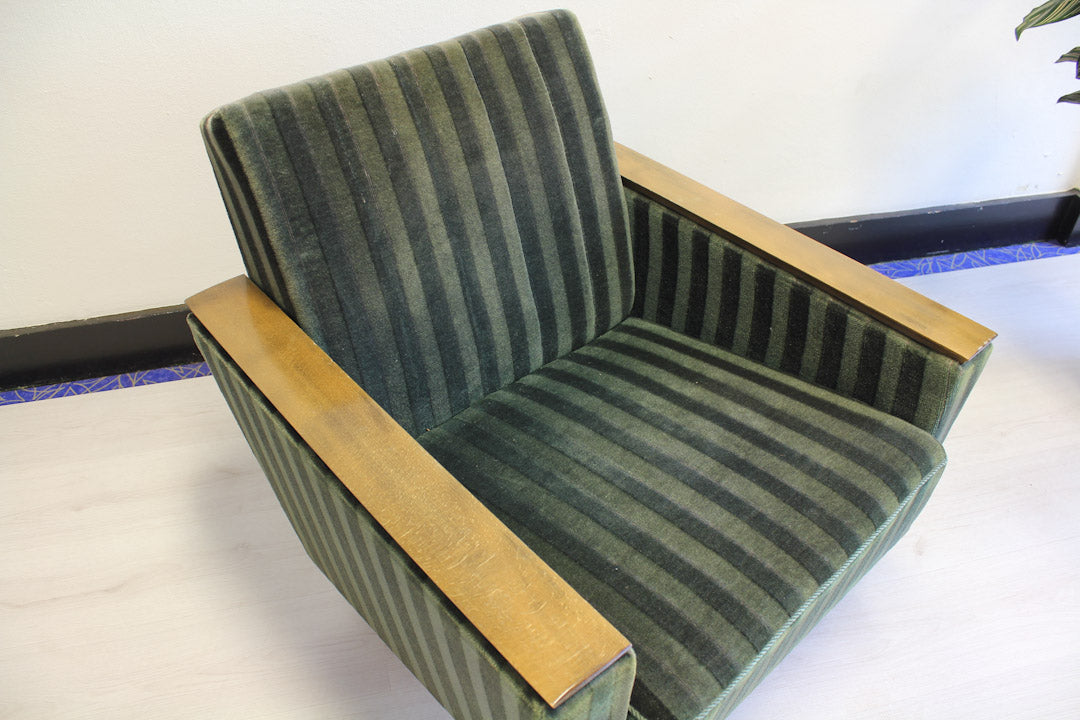Groene Deense fauteuil vintage