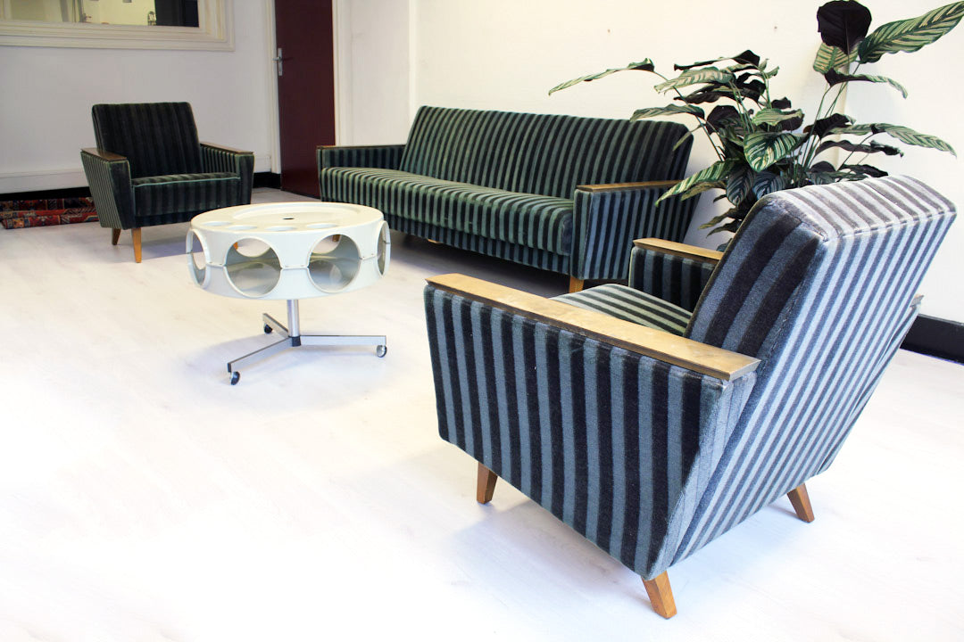 Groene Deense fauteuil vintage