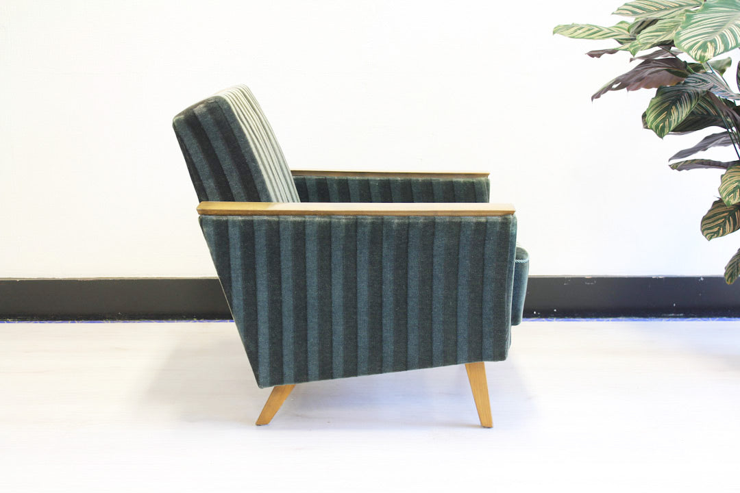 Groene Deense fauteuil vintage
