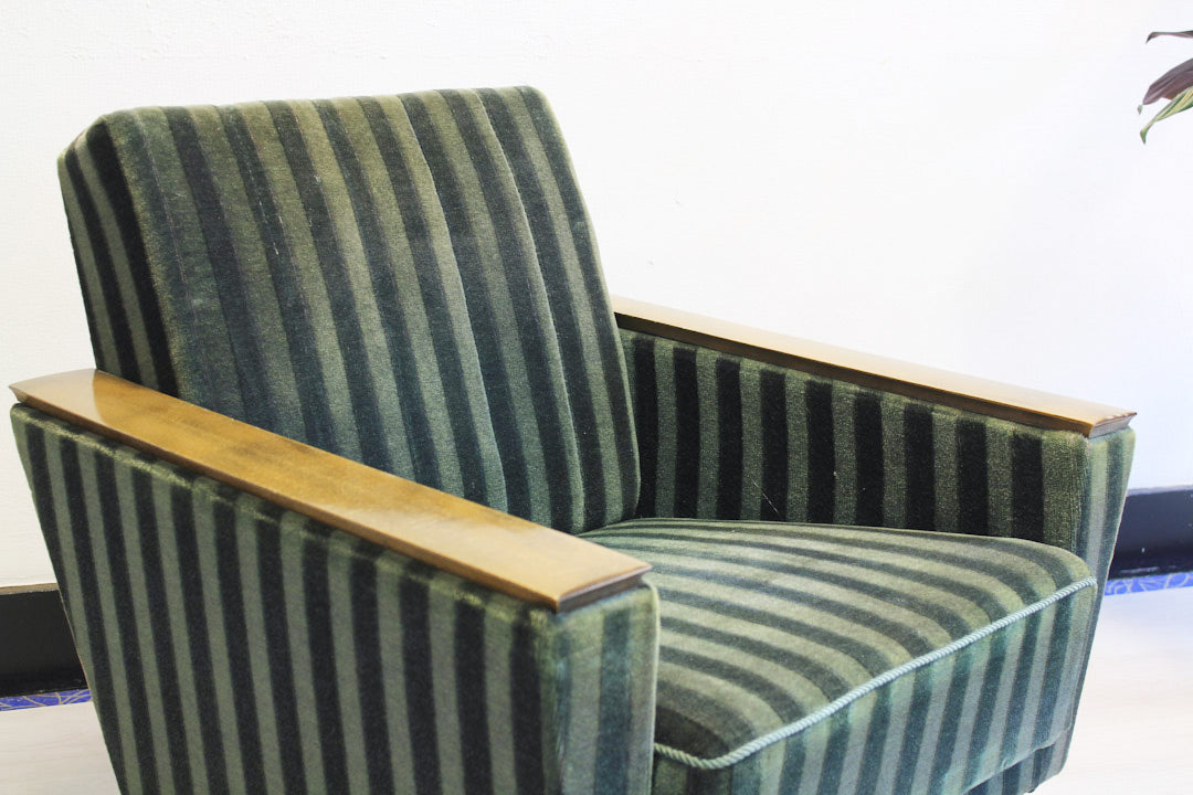 Groene Deense fauteuil vintage