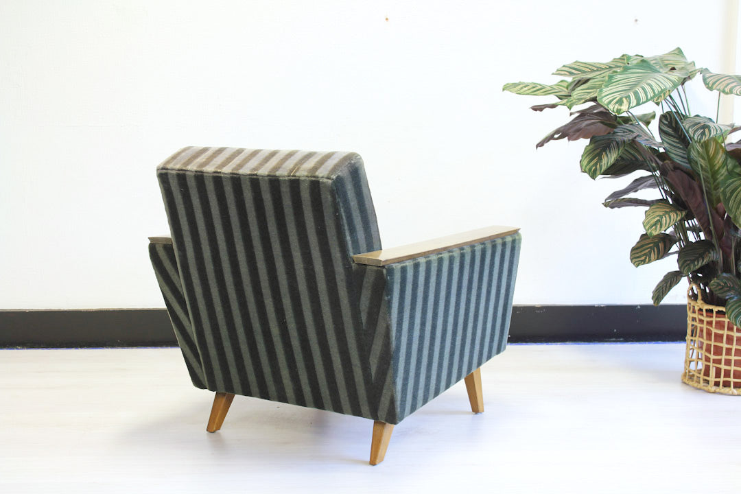Groene Deense fauteuil vintage
