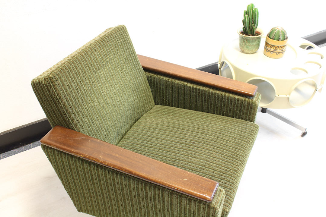 Groene vintage fauteuil Deens Jaren 60