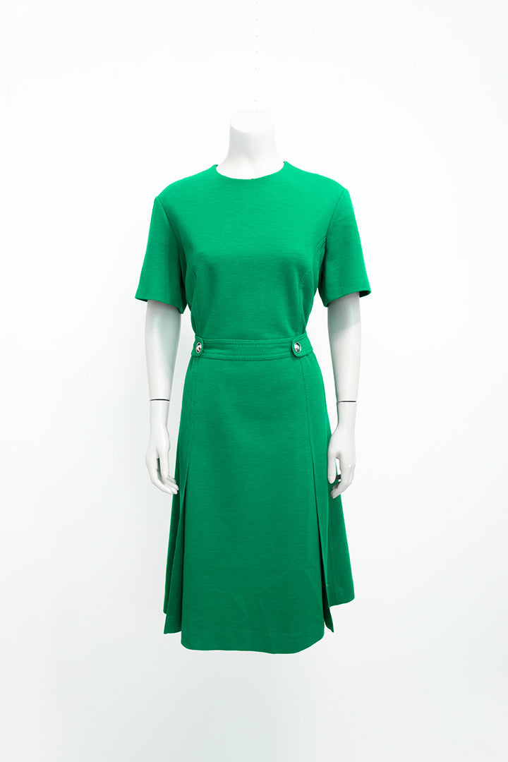Groene wollen jurk Degn Design Denmark vintage