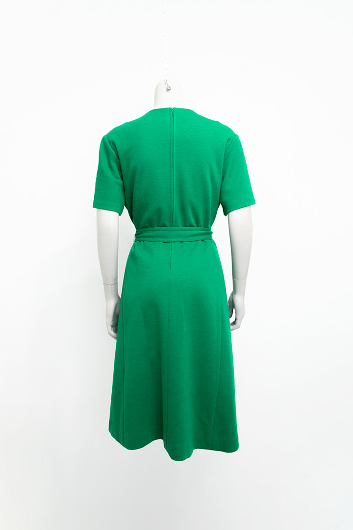 Groene wollen jurk Degn Design Denmark vintage
