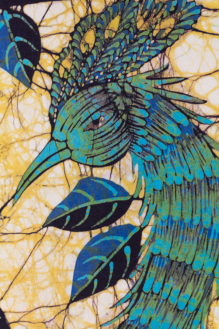 Groot Indonesisch schilderij batik doek met pauw