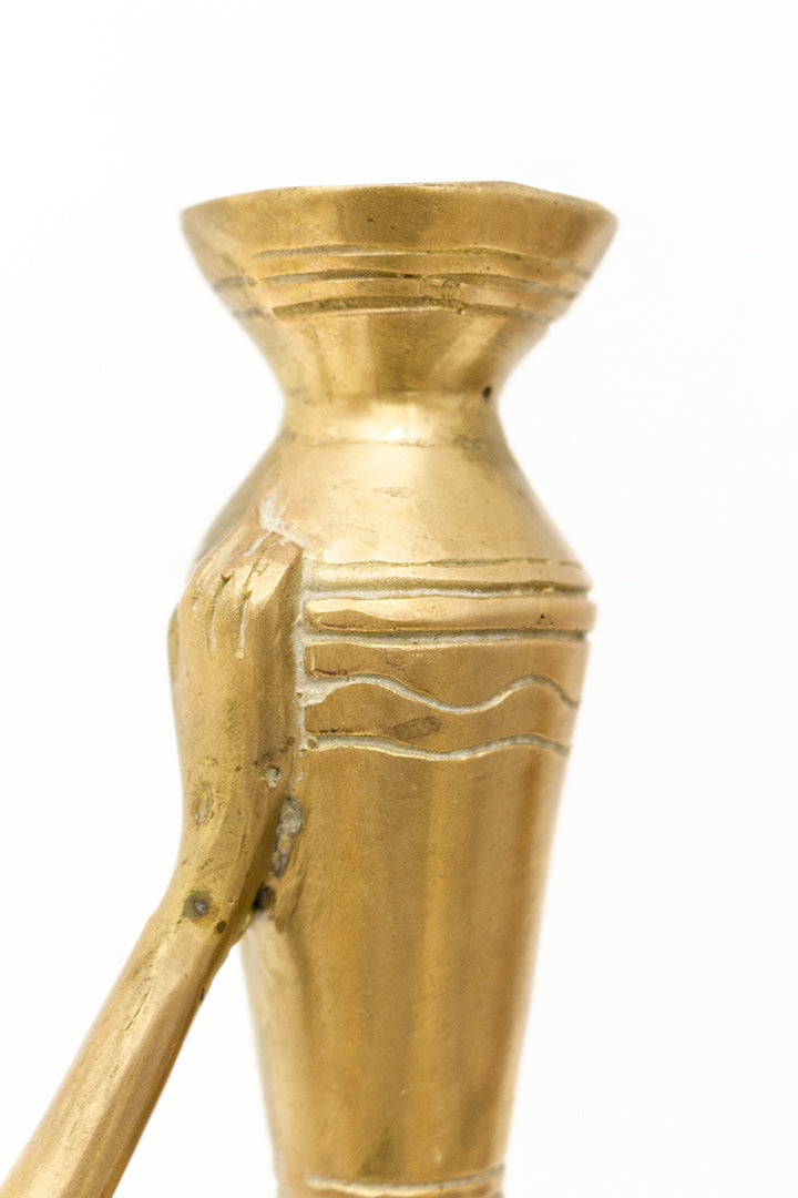 root vintage messing beeld van een Afrikaanse vrouw