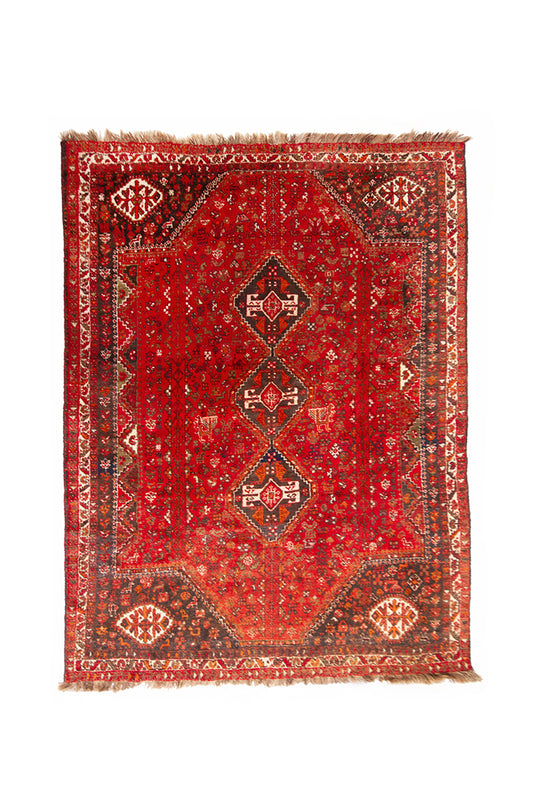 Groot vintage vloerkleed handgeknoopt Perzisch patroon Gaskay 303 x 230 cm