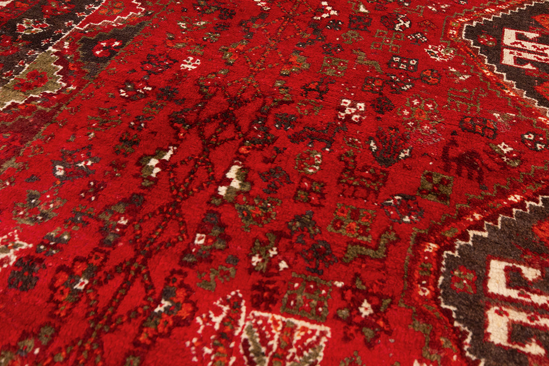 Groot vintage vloerkleed handgeknoopt Perzisch patroon Gaskay 303 x 230 cm