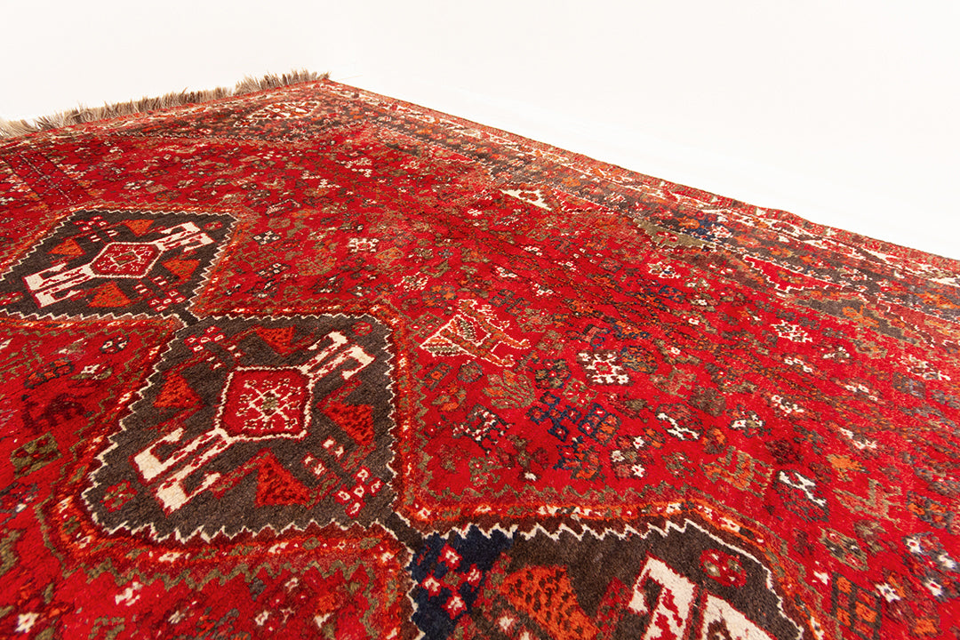 Groot vintage vloerkleed handgeknoopt Perzisch patroon Gaskay 303 x 230 cm