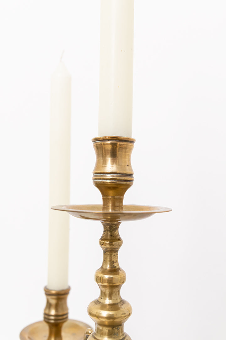 Grote 5-armige messing kandelaar vintage