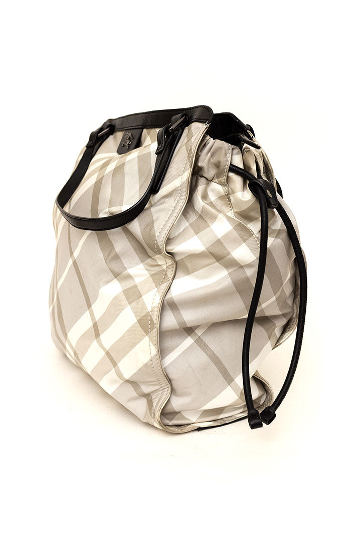Grote Burberry Buckleigh tas grijs/wit/zwart